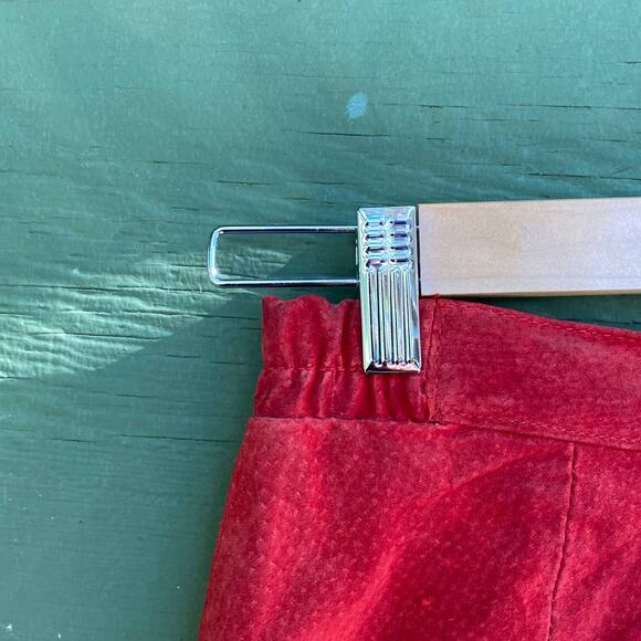 Red Suede Leather Skirt Vintage - Picture 4 of 7